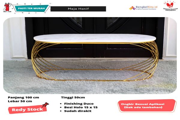 Meja Tamu Oval Minimalis Hanif